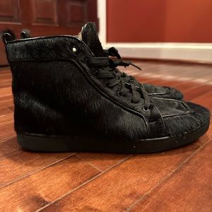 Pony Hair high top Louboutin men’s sneakers